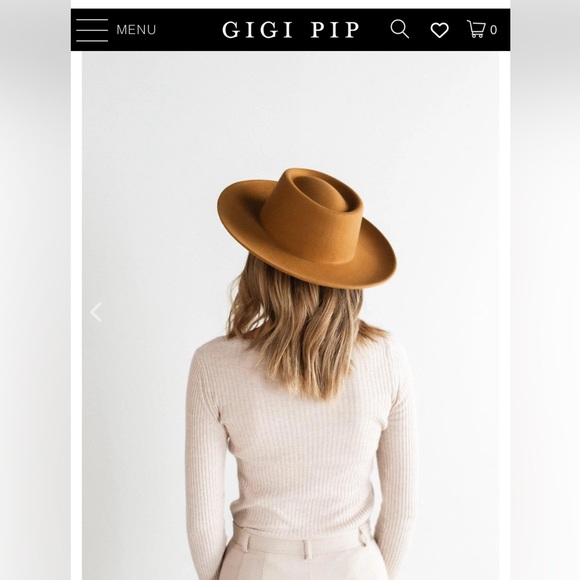 GIGI PIP Ty Upturned Brim Wool Hat Wide Brim - Picture 3 of 15